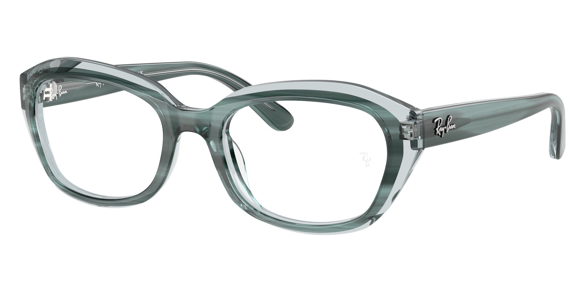 Ray-Ban® RY1636 RY1636 3990 48 Eyeglasses - Striped Green On Transparent Green