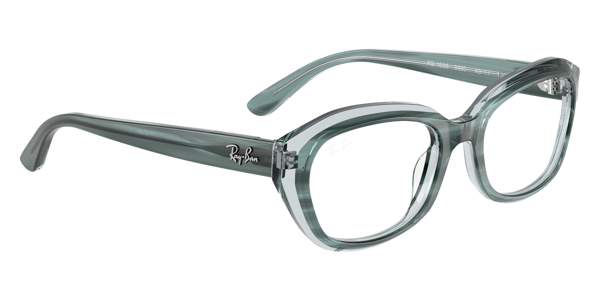 Ray-Ban® RY1636 RY1636 3990 48 Eyeglasses - Striped Green On Transparent Green