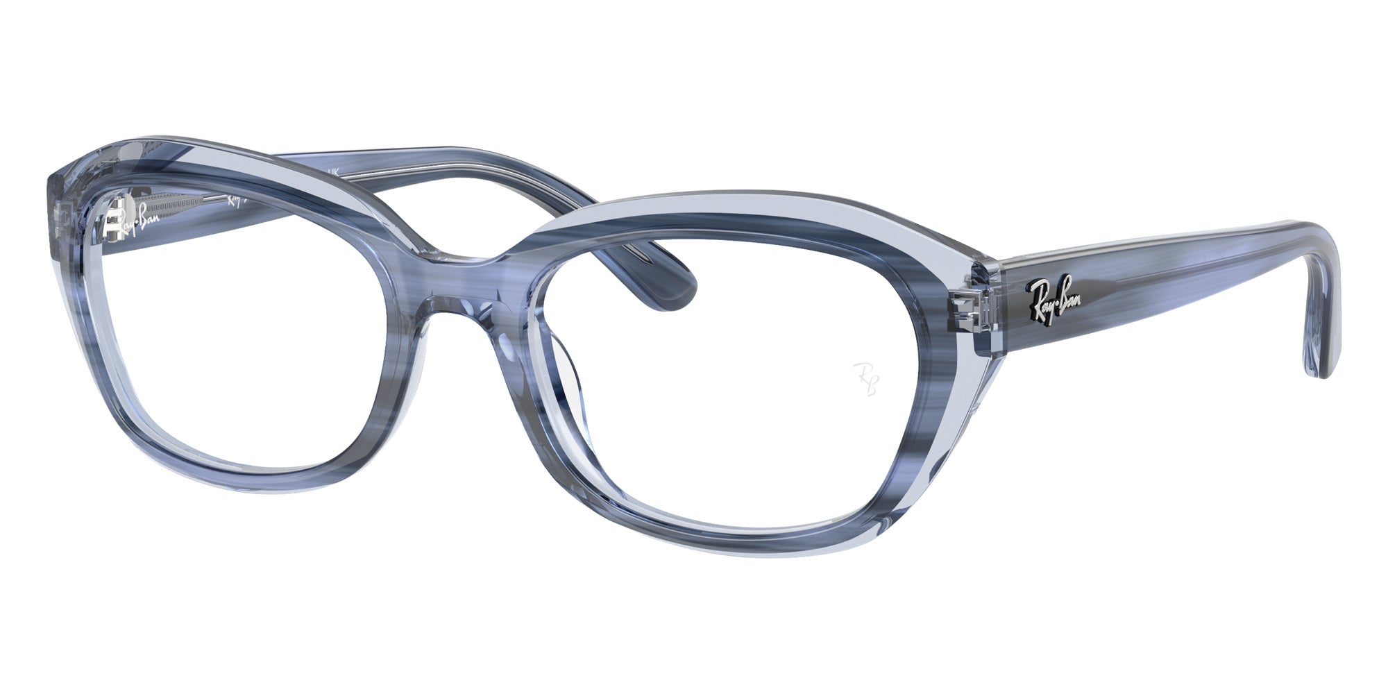 Ray-Ban® RY1636 RY1636 3991 48 Eyeglasses - Striped Blue On Transparent Blue