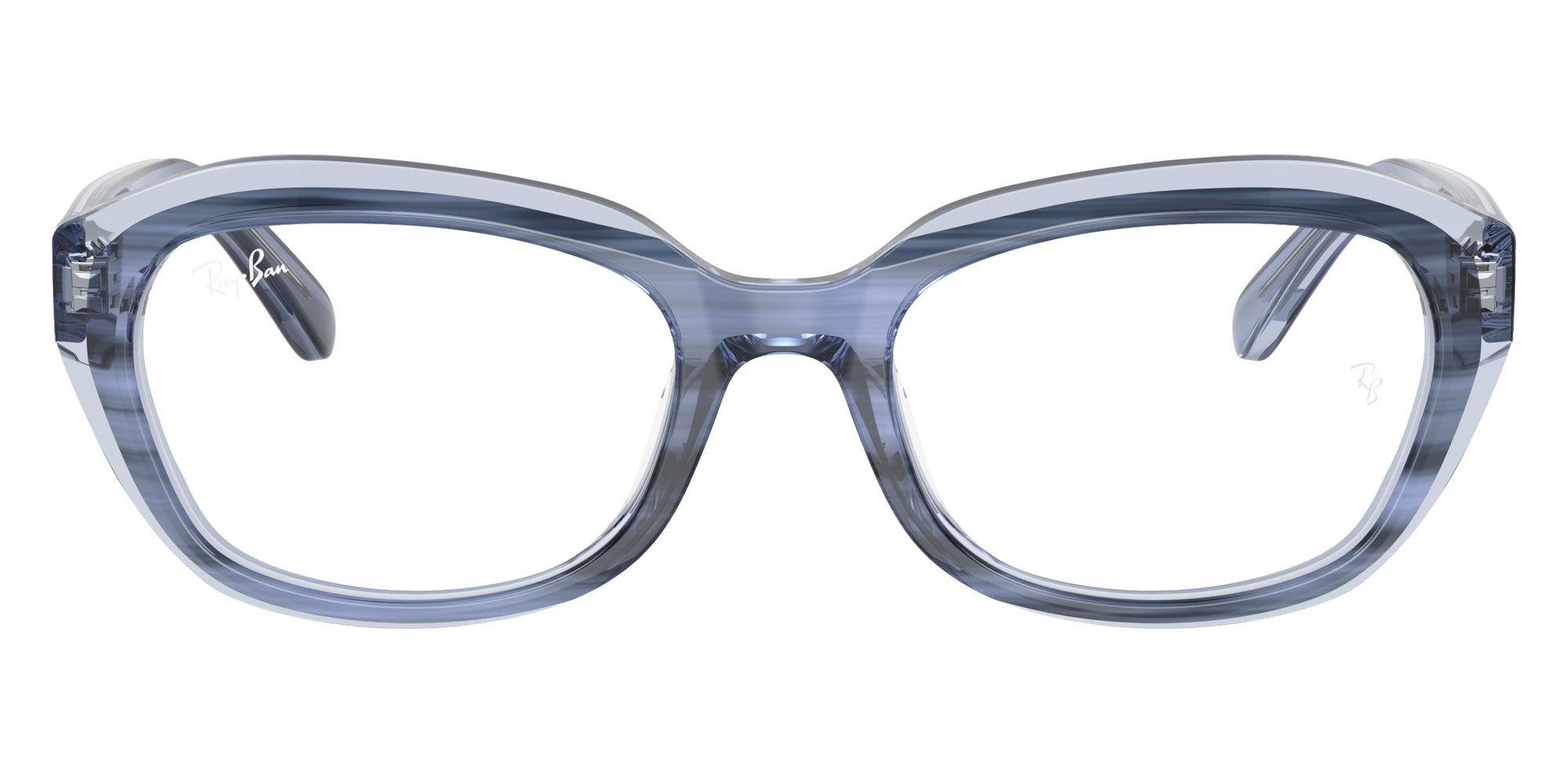 Ray-Ban® RY1636 RY1636 3991 48 Eyeglasses - Striped Blue On Transparent Blue
