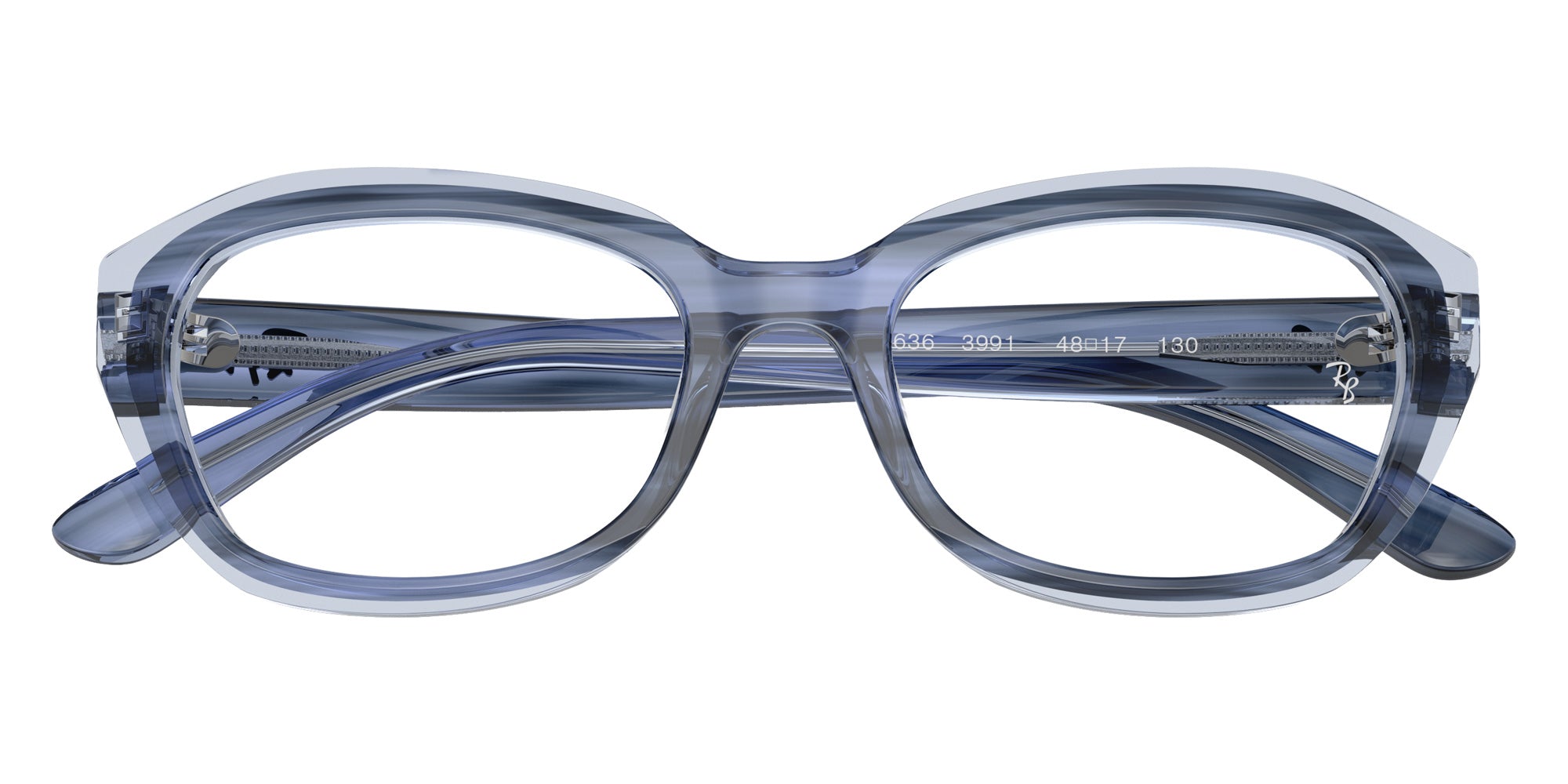 Ray-Ban® RY1636 RY1636 3991 48 Eyeglasses - Striped Blue On Transparent Blue