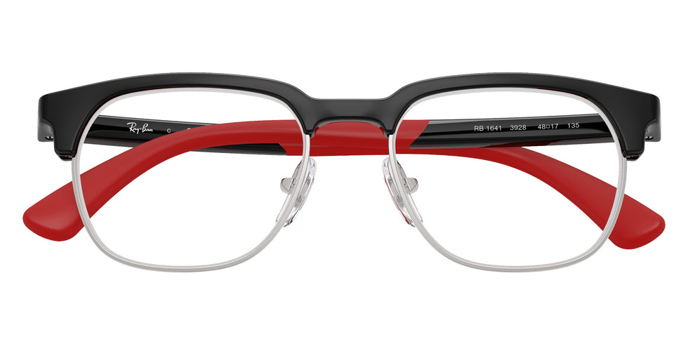 Ray-Ban® RY1641 RY1641 3928 48 Eyeglasses - Black On Rubber Red