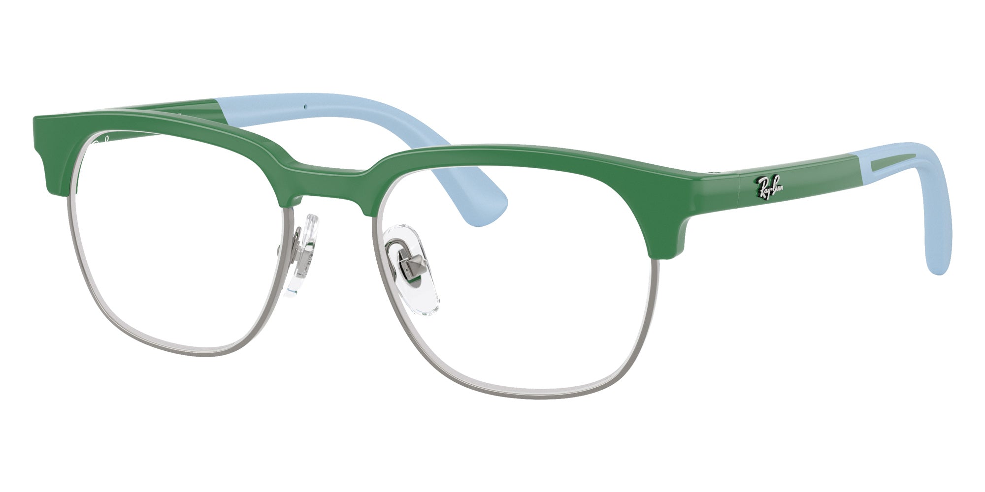 Ray-Ban® RY1641 RY1641 7507 48 Eyeglasses - Green On Rubber Light Blue