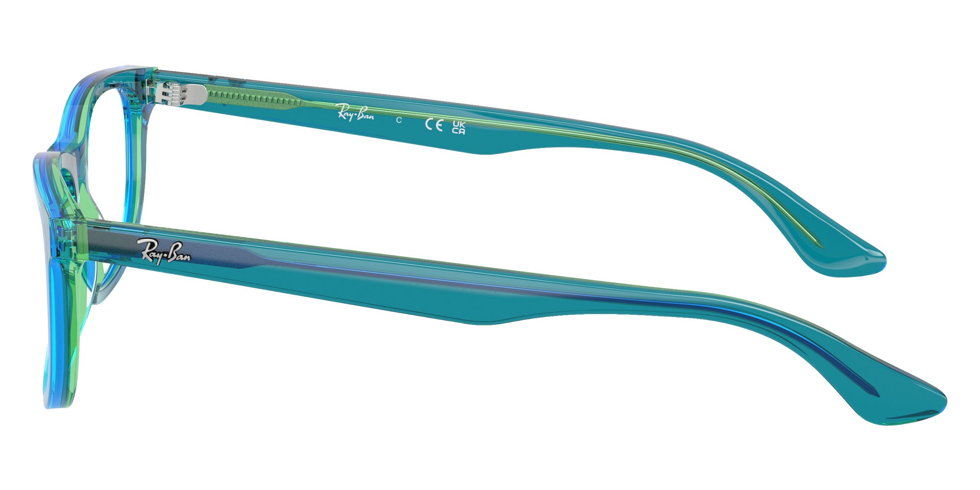 Ray-Ban® RY1642F RY1642F 3996 48 Eyeglasses - Transparent Blue/Green