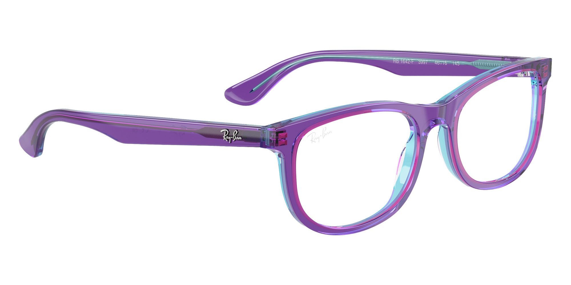 Ray-Ban® RY1642F RY1642F 3997 48 Eyeglasses - Transparent Violet/Light Blue