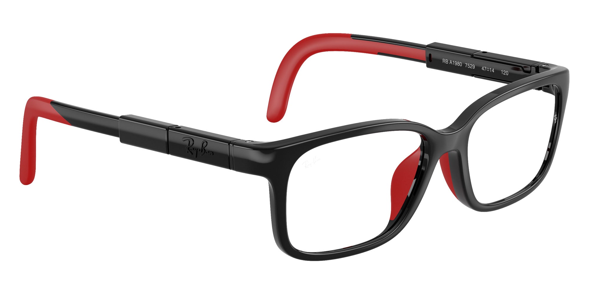 Ray-Ban® RYA1980 RYA1980 7529 47 Eyeglasses - Black/Red