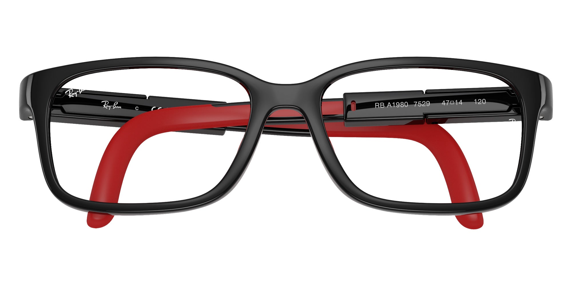 Ray-Ban® RYA1980 RYA1980 7529 47 Eyeglasses - Black/Red