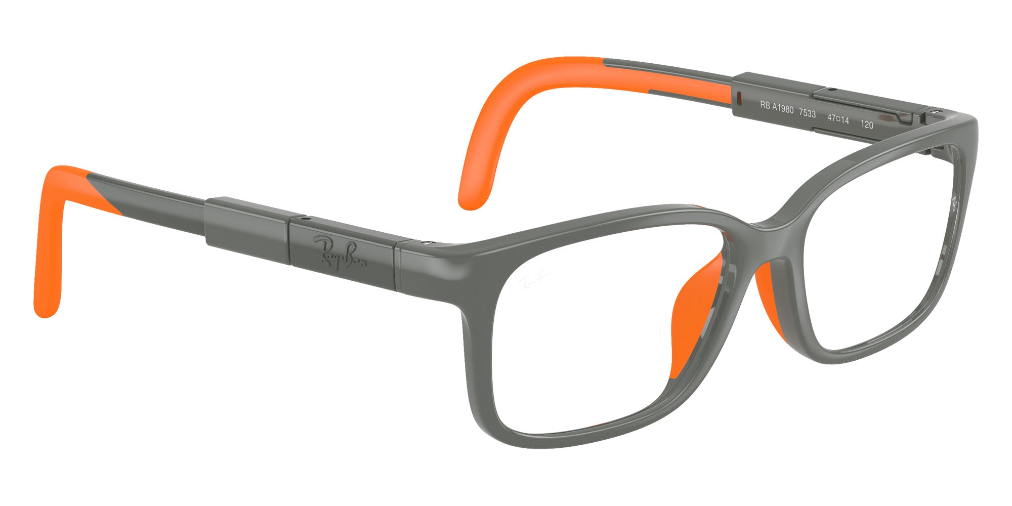 Ray-Ban® RYA1980 RYA1980 7533 47 Eyeglasses - Gray/Orange