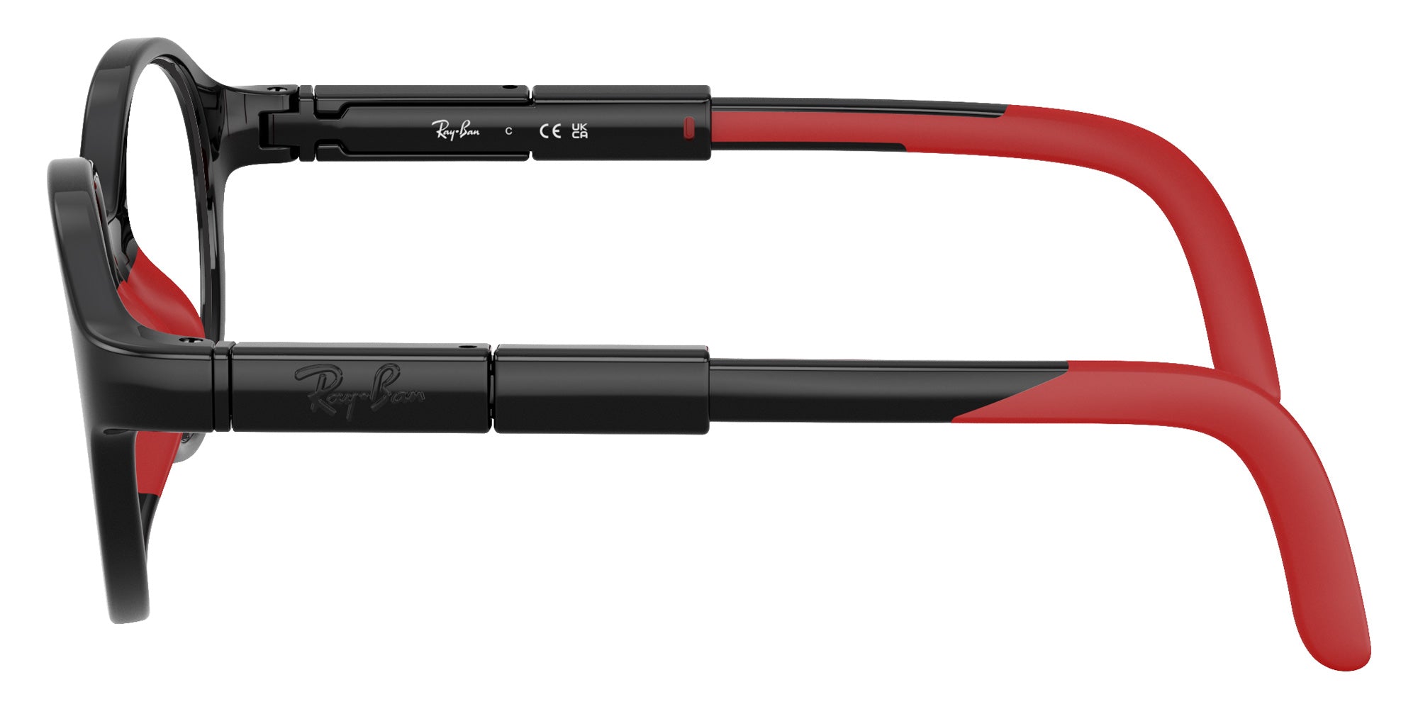Ray-Ban® RYA1981 RYA1981 7529 45 Eyeglasses - Black/Red