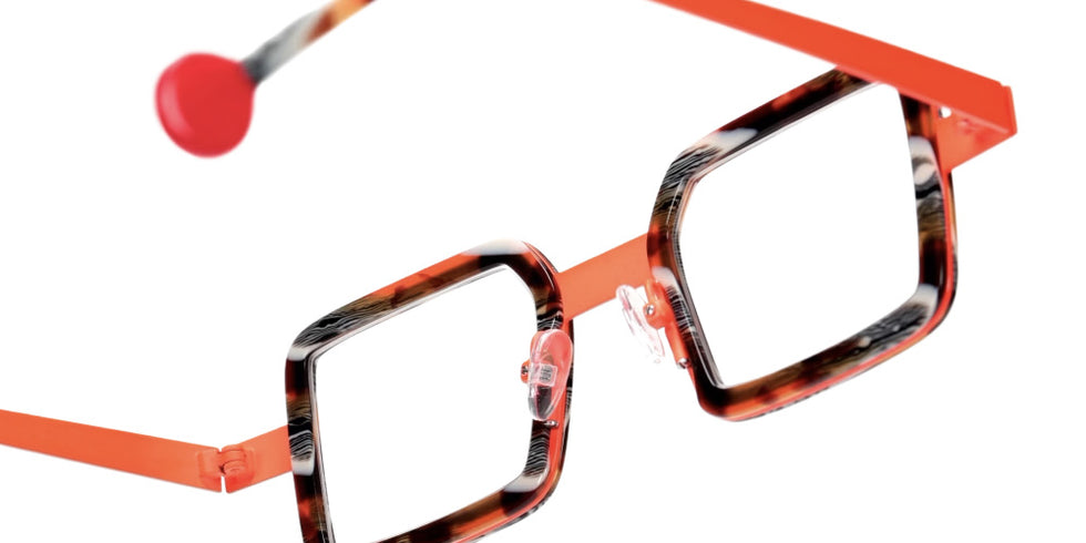 Sabine Be® Be Box Eyeglasses - 259 Tortoiseshell Vintage Shiny | Orange Fluorescent Satin
