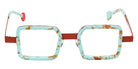 Sabine Be® Be Box Eyeglasses - 665 Turquoise Marbled Mat | Camel Shiny