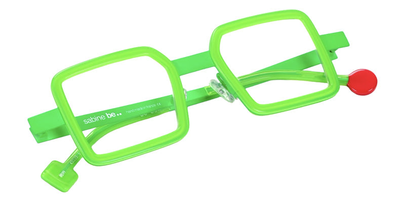 Sabine Be® Be Box Eyeglasses - 899 Green Fluorescent Satin | Green Fluorescent Three-Phase Shiny