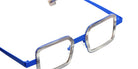 Sabine Be® Be Box Eyeglasses - 905 Blue Majorelle Satin-Finished | Horn Gray Shiny