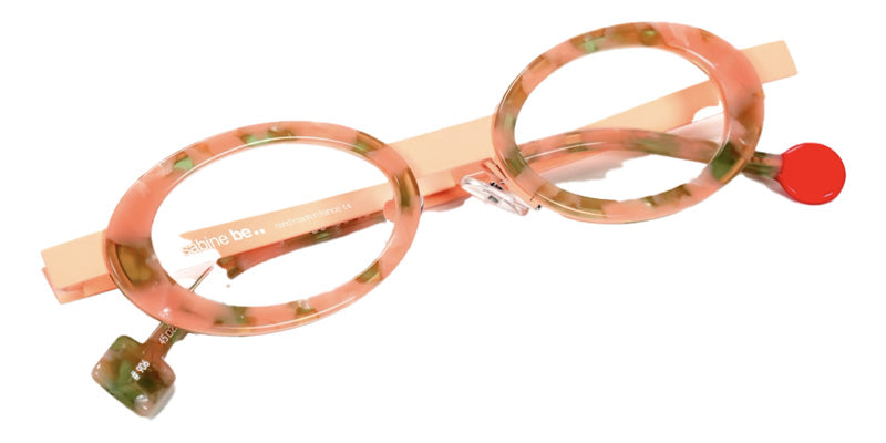 Sabine Be® Be Curve Eyeglasses - 906 Salmon Satin-Finished/Scale Salmon Khaki Shiny