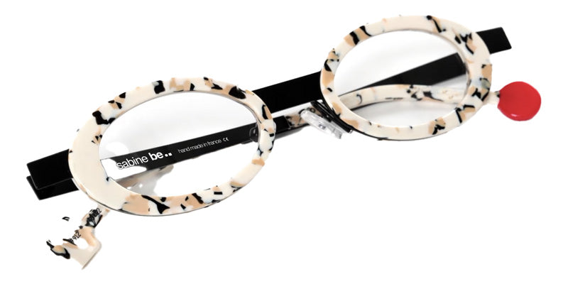 Sabine Be® Be Curve Eyeglasses - 912 Black Shiny/White Broken Nude Black Shiny