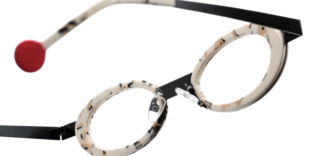 Sabine Be® Be Curve Eyeglasses - 912 Black Shiny/White Broken Nude Black Shiny