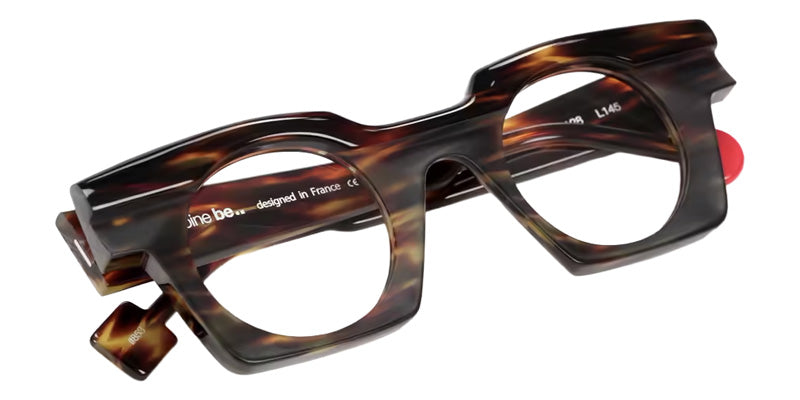 Sabine Be® Be Gangster Flow Eyeglasses - 853 Tortoiseshell Veined Dark Shiny | Tortoiseshell Veined Dark Mat