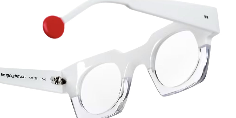 Sabine Be® Be Gangster Vibe Eyeglasses - 930 White Shiny- Crystal Shiny