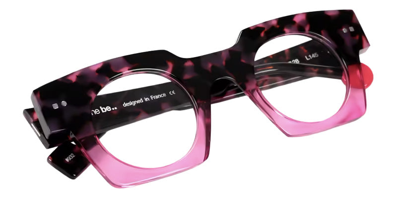 Sabine Be® Be Gangster Vibe Eyeglasses - 932 Scale Black |Fuchsia Shiny - Rose Lively Translucent Shiny