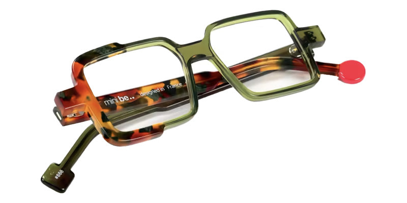 Sabine Be® Mini Be Cubic Swell Eyeglasses - 888 Khaki Translucent Shiny/Tortoiseshell Fawn Khaki Shiny