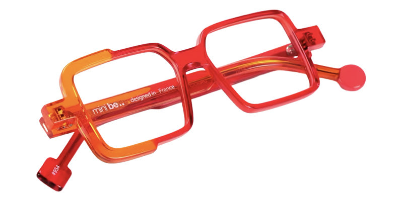 Sabine Be® Mini Be Cubic Swell Eyeglasses - 954 Orange Translucent Shiny - Red Lively Translucent Shiny