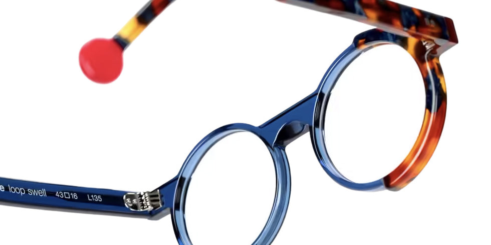 Sabine Be® Mini Be Loop Swell Eyeglasses - 885 Blue Jeans Translucent Shiny/Tortoiseshell Fawn Blue Shiny