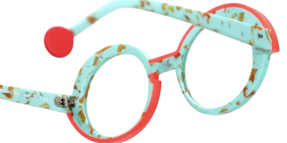 Sabine Be® Be Val de Loire Line Eyeglasses - 915 Turquoise Marbled Mat - Line Orange Solid Mat