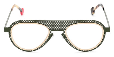 Sabine Be® Be Legend Hole SB Be Legend Hole 491 51 - Perforated Satin Khaki / Polished Yellow Gold Eyeglasses