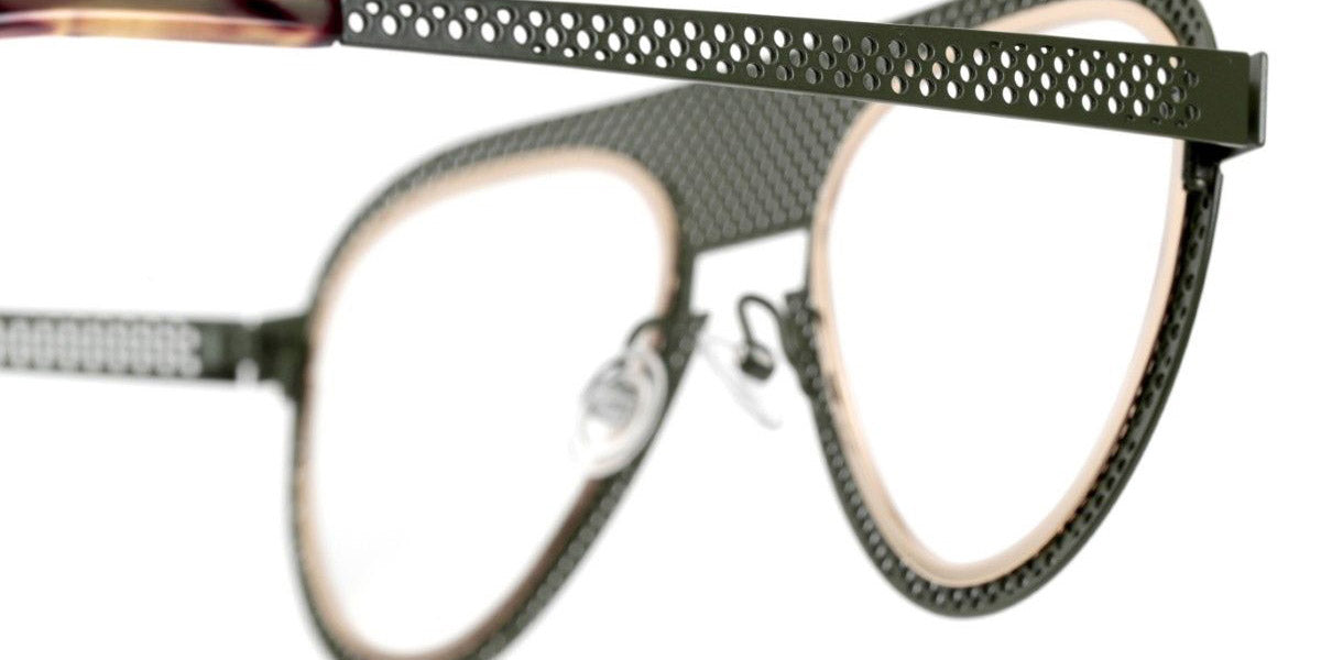 Sabine Be® Be Legend Hole SB Be Legend Hole 491 51 - Perforated Satin Khaki / Polished Yellow Gold Eyeglasses
