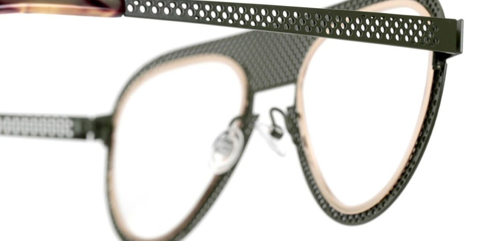 Sabine Be® Be Legend Hole SB Be Legend Hole 491 51 - Perforated Satin Khaki / Polished Yellow Gold Eyeglasses