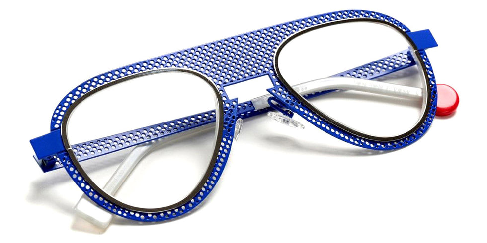 Sabine Be® Be Legend Hole SB Be Legend Hole 499 51 - Majorelle Blue Perforated Satin / Polished Palladium Eyeglasses
