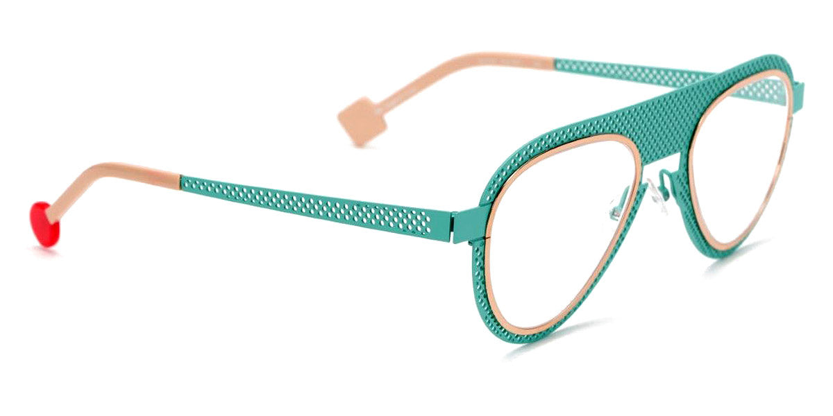 Sabine Be® Be Legend Hole SB Be Legend Hole 507 51 - Satin Turquoise Perforated / Polished Rose Gold Eyeglasses