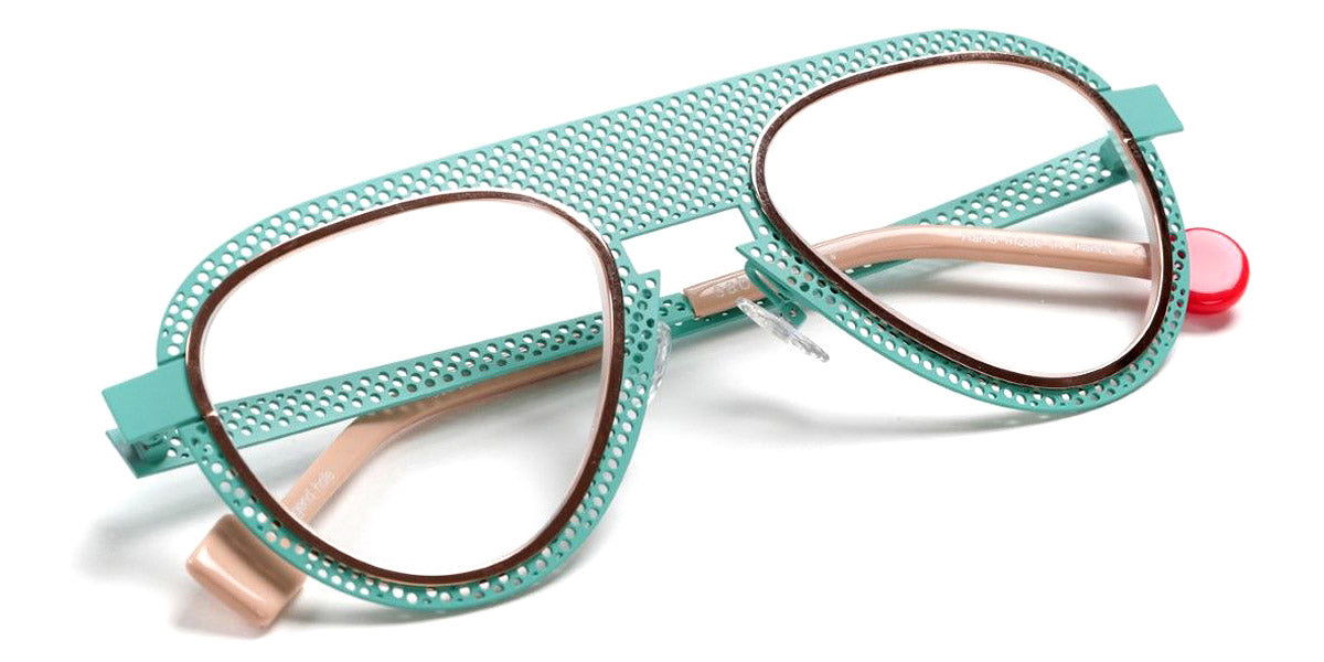 Sabine Be® Be Legend Hole SB Be Legend Hole 507 51 - Satin Turquoise Perforated / Polished Rose Gold Eyeglasses
