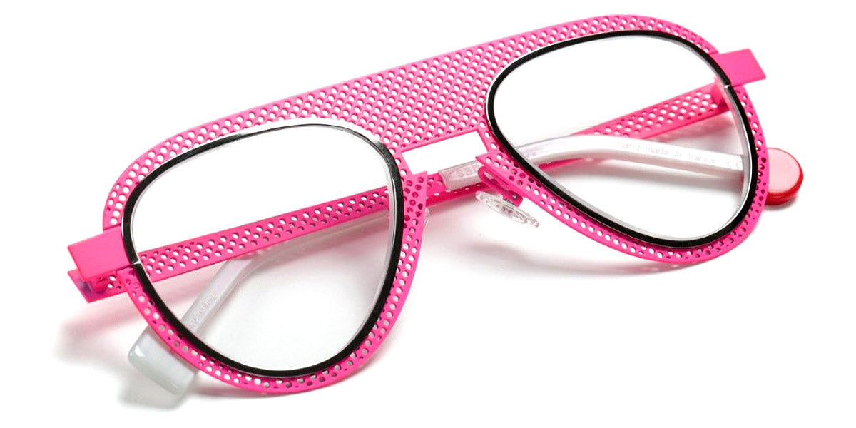 Sabine Be® Be Legend Hole SB Be Legend Hole 511 51 - Satin Neon Pink Perforated / Polished Ruthenium Eyeglasses