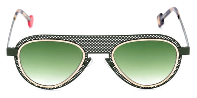 Sabine Be® Be Legend Hole Sun SB Be Legend Hole Sun 491 51 - Perforated Satin Khaki / Polished Yellow Gold Sunglasses