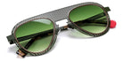 Sabine Be® Be Legend Hole Sun SB Be Legend Hole Sun 491 51 - Perforated Satin Khaki / Polished Yellow Gold Sunglasses