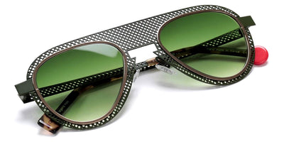 Sabine Be® Be Legend Hole Sun SB Be Legend Hole Sun 491 51 - Perforated Satin Khaki / Polished Yellow Gold Sunglasses