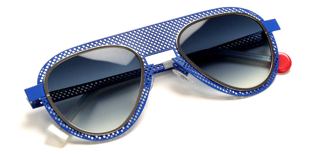 Sabine Be® Be Legend Hole Sun SB Be Legend Hole Sun 499 51 - Majorelle Blue Perforated Satin / Polished Palladium Sunglasses