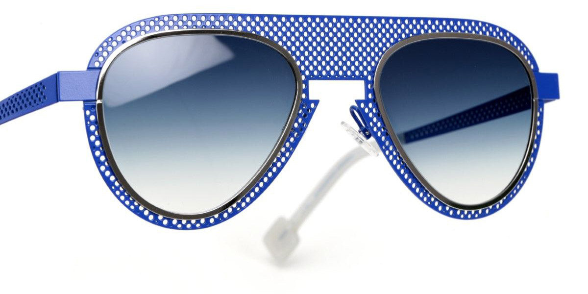 Sabine Be® Be Legend Hole Sun SB Be Legend Hole Sun 499 51 - Majorelle Blue Perforated Satin / Polished Palladium Sunglasses