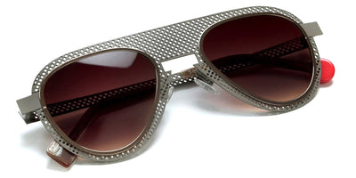 Sabine Be® Be Legend Hole Sun SB Be Legend Hole Sun 506 51 - Satin Taupe Gray Perforated / Polished Rose Gold Sunglasses