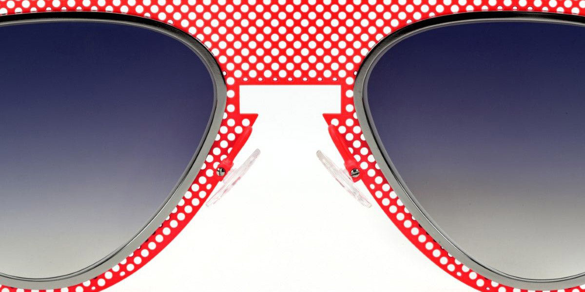 Sabine Be® Be Legend Hole Sun SB Be Legend Hole Sun 508 51 - Satin Neon Orange Perforated / Polished Ruthenium Sunglasses