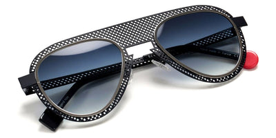 Sabine Be® Be Legend Hole Sun SB Be Legend Hole Sun 509 51 - Satin Midnight Blue Perforated / Polished Palladium Sunglasses