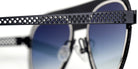 Sabine Be® Be Legend Hole Sun SB Be Legend Hole Sun 509 51 - Satin Midnight Blue Perforated / Polished Palladium Sunglasses