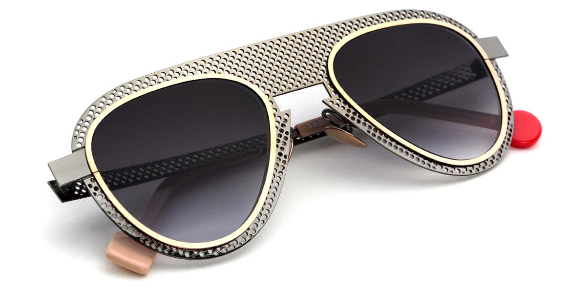 Sabine Be® Be Legend Hole Sun SB Be Legend Hole Sun 510 51 - Perforated Polished Ruthenium / Polished Rose Gold Sunglasses