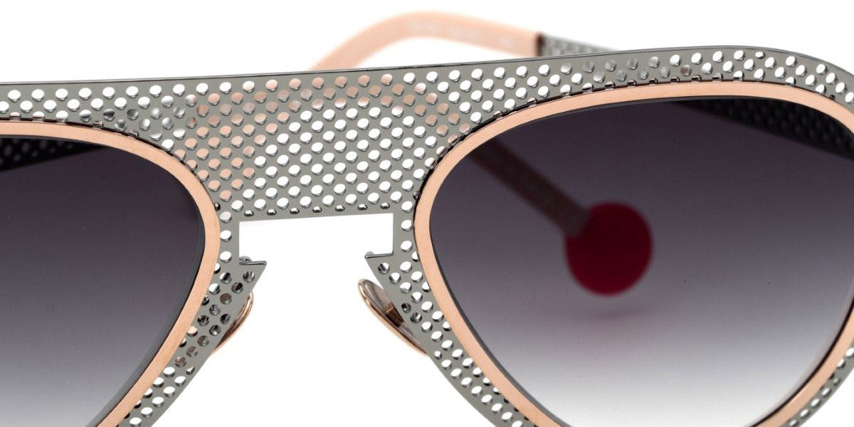 Sabine Be® Be Legend Hole Sun SB Be Legend Hole Sun 510 51 - Perforated Polished Ruthenium / Polished Rose Gold Sunglasses