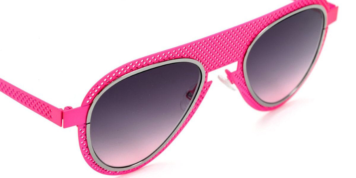Sabine Be® Be Legend Hole Sun SB Be Legend Hole Sun 511 51 - Satin Neon Pink Perforated / Polished Ruthenium Sunglasses