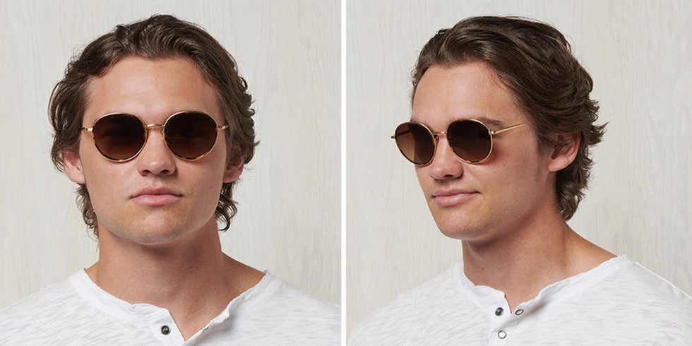 SALT.® SEINE SAL SEINE BGBK 54 - Brushed Gold/Black/Polarized CR39 Brown Gradient Sunglasses