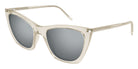Saint Laurent® 214 KATE THIN SL 214 KATE THIN 004 55 - Beige / Silver Mirrored Sunglasses