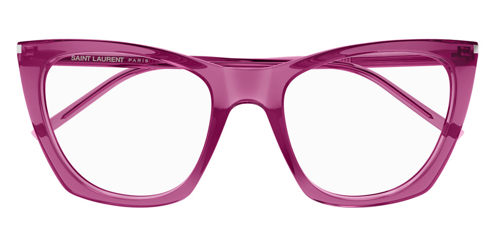 Saint Laurent® 214 KATE THIN OPT SL 214 KATE THIN OPT 005 55 - Pink / Transparent AR Eyeglasses