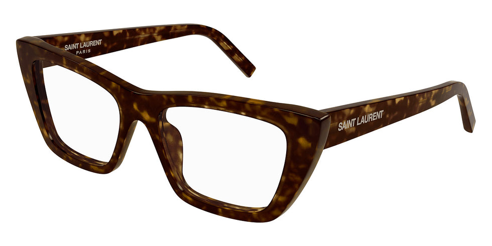 Saint Laurent® 276 MICA OPT SL 276 MICA OPT 004 53 - Havana / Transparent AR Eyeglasses